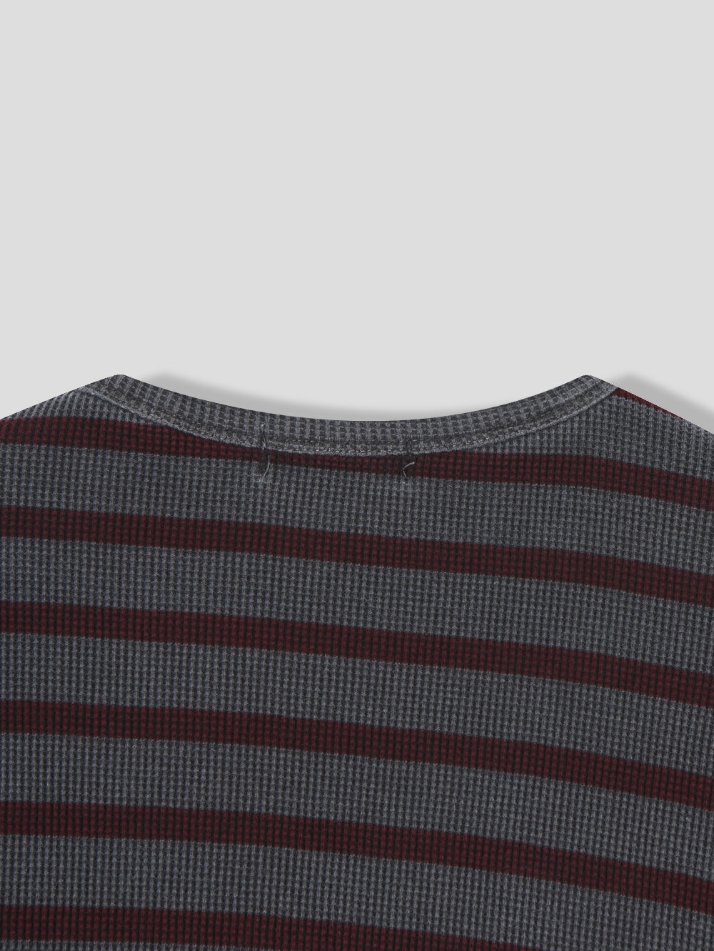 Striped Waffle Knit Tee | 100% Cotton Relaxed Fit T-Shirt | Soft Textured Casual Top | Korean Minimalist Clothing