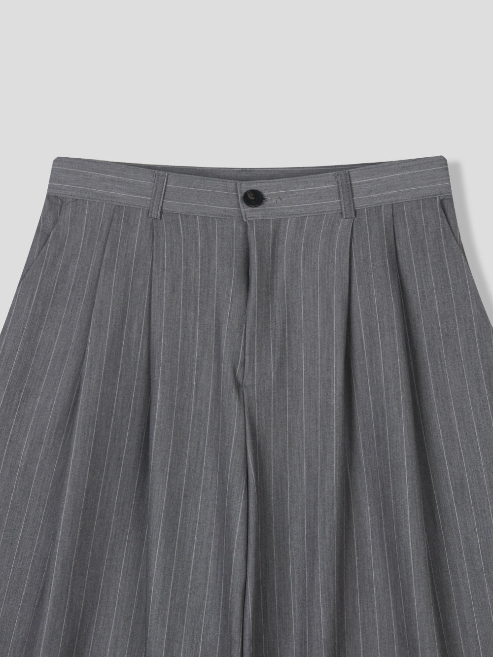 Mac ST Slacks Pinstripe Wide-Leg Pleated Trousers