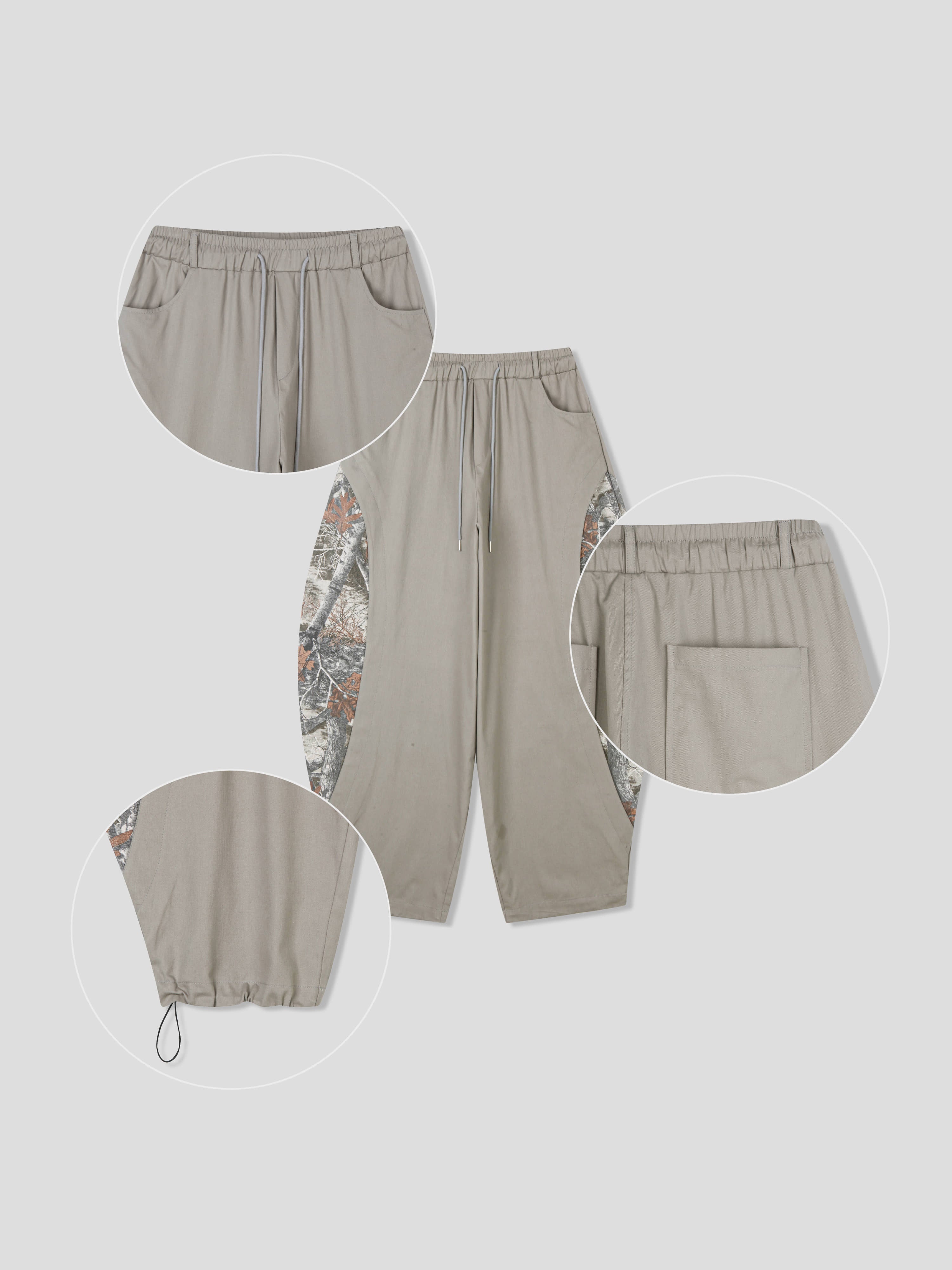 Ballon Relaxed Utility Pants with Camo Side Panels