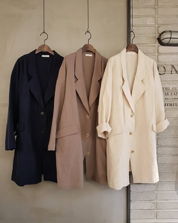 Premium 100% Natural Linen Longline Blazer