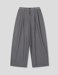 Mac ST Slacks Pinstripe Wide-Leg Pleated Trousers
