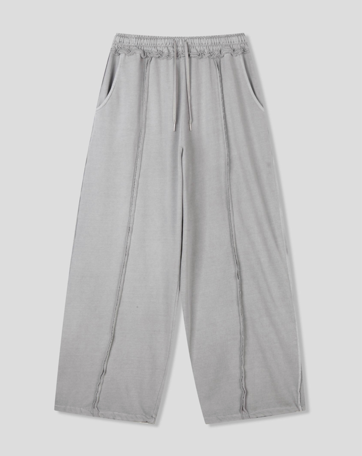Raw Edge Wide-Leg Pigment Dyed Lounge Pants