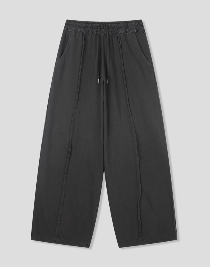 Raw Edge Wide-Leg Pigment Dyed Lounge Pants