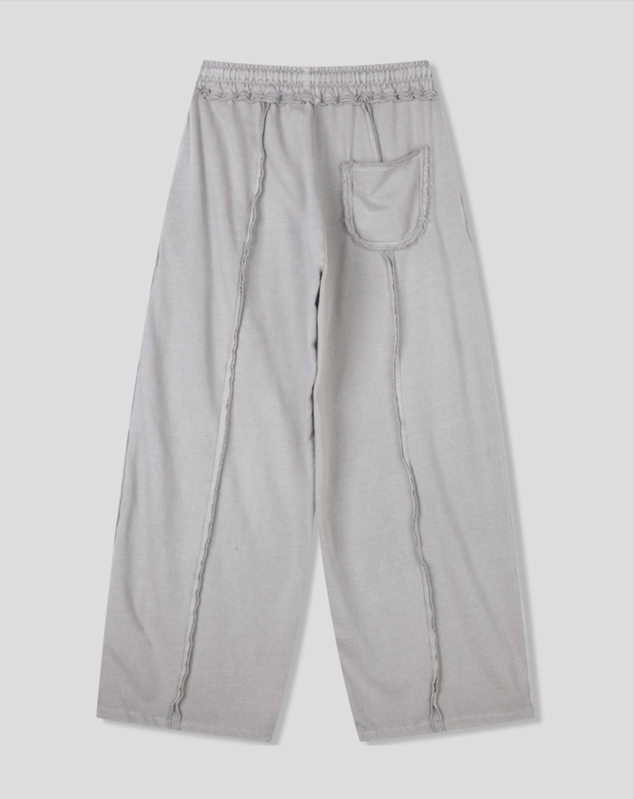 Raw Edge Wide-Leg Pigment Dyed Lounge Pants