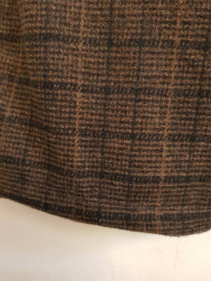 Plaid Wool-like Fabric Baggy Pants, Wide Legs, Winter Warmth