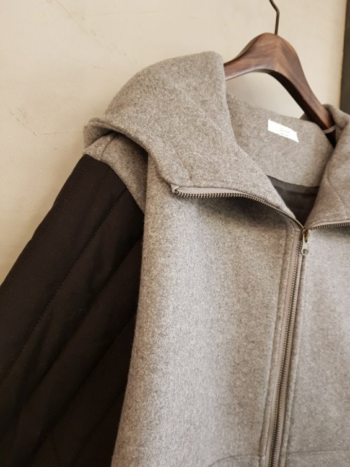 Colorblock Quilted Long Zip-Up Hooded, Coat Minimal, Cozy & Statement-Making Outerwear