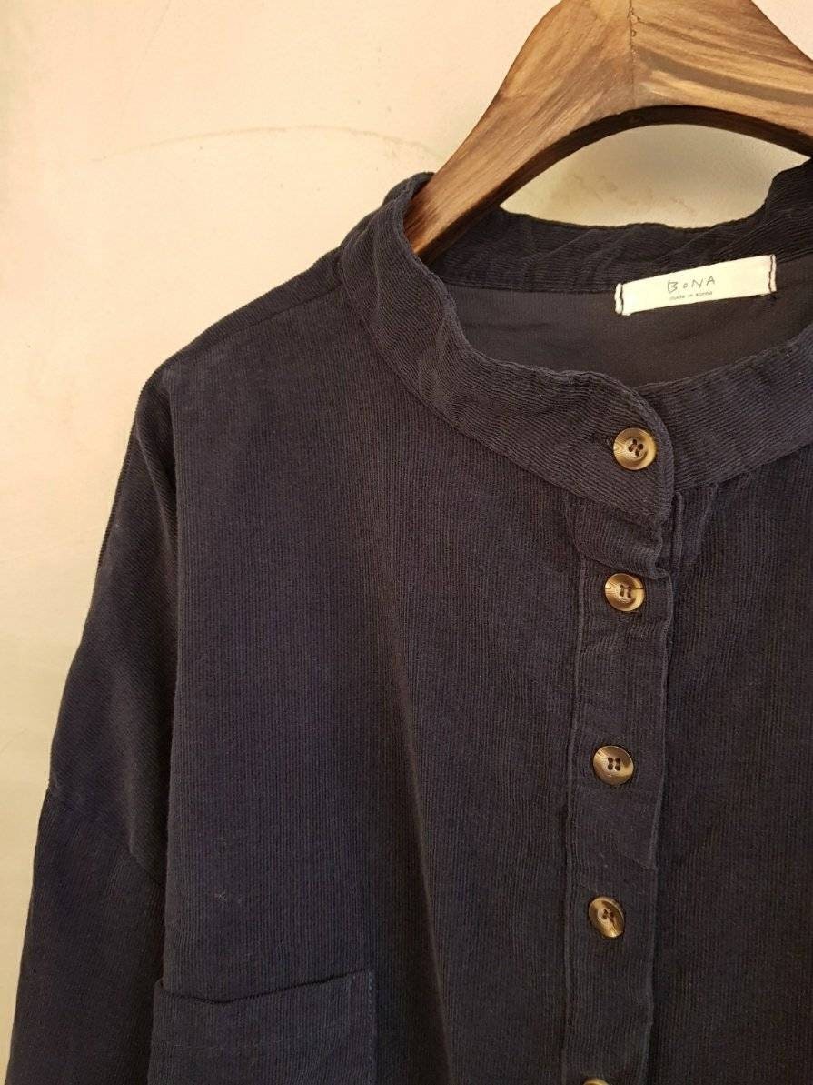 Women's Fine Corduroy Long Dress, Loose fit