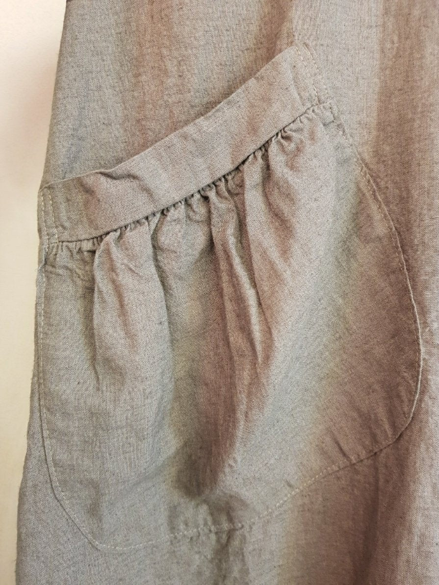 Women's Organic Linen 100% Peterpan Collar Dress with loose fit
