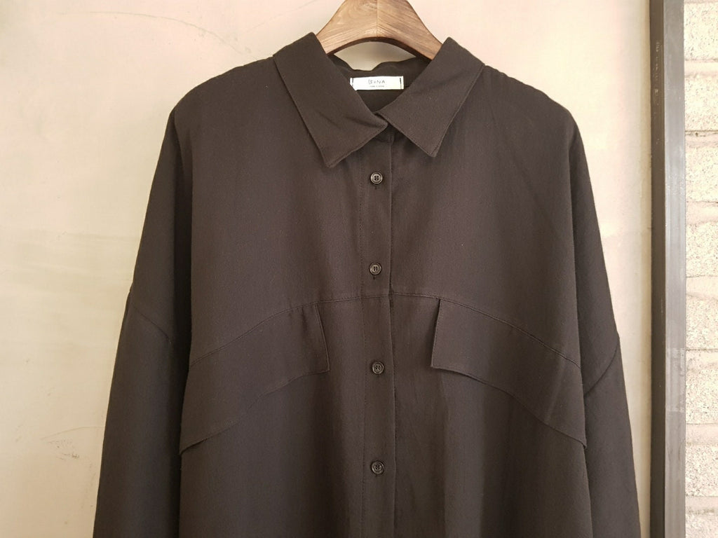 Loose Fit Open Button Collared Shirts Blouse