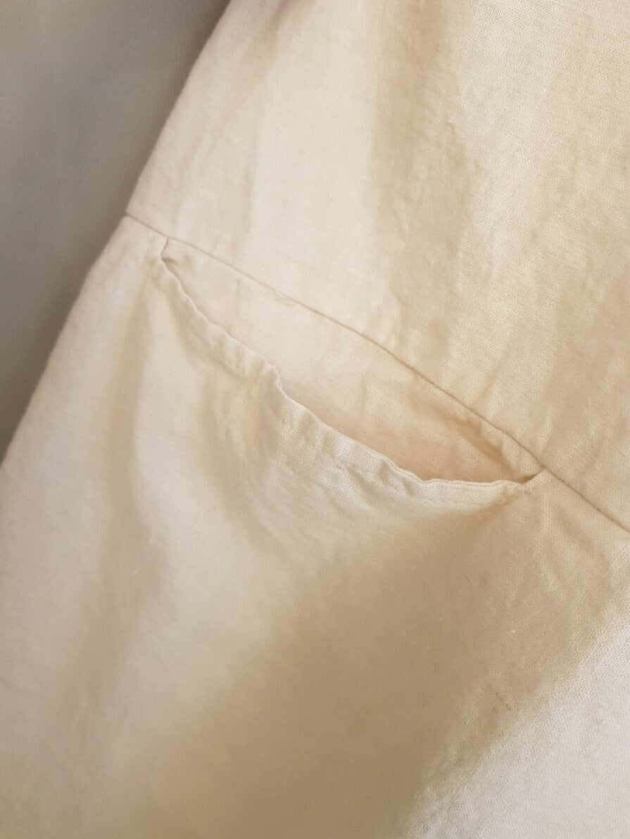 Women's Linen 100% Boat Neck Pocket Dress – Minimalist Loose Fit