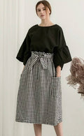 Women's Plaid A-Line Skirt, 100% Cotton, Made in S Korea