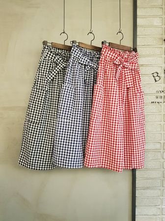 Women's Plaid A-Line Skirt, 100% Cotton, Made in S Korea
