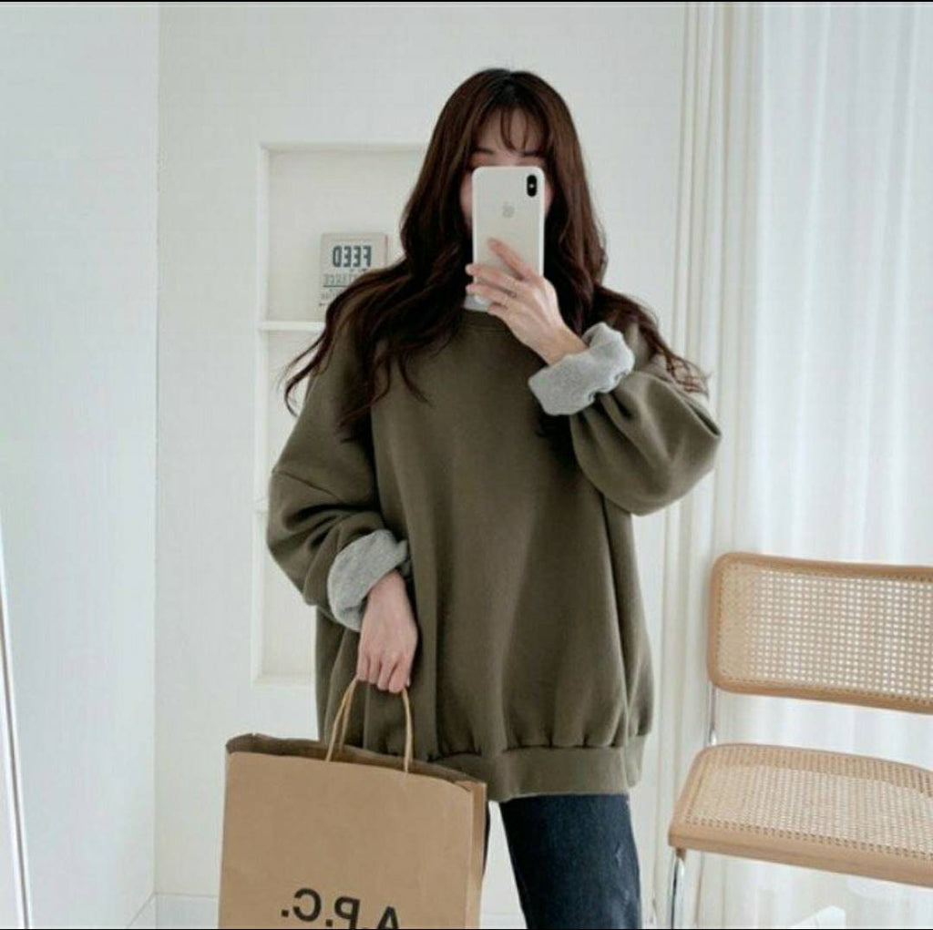Overfit Thick Soft Cotton Fleece Sweatshirts