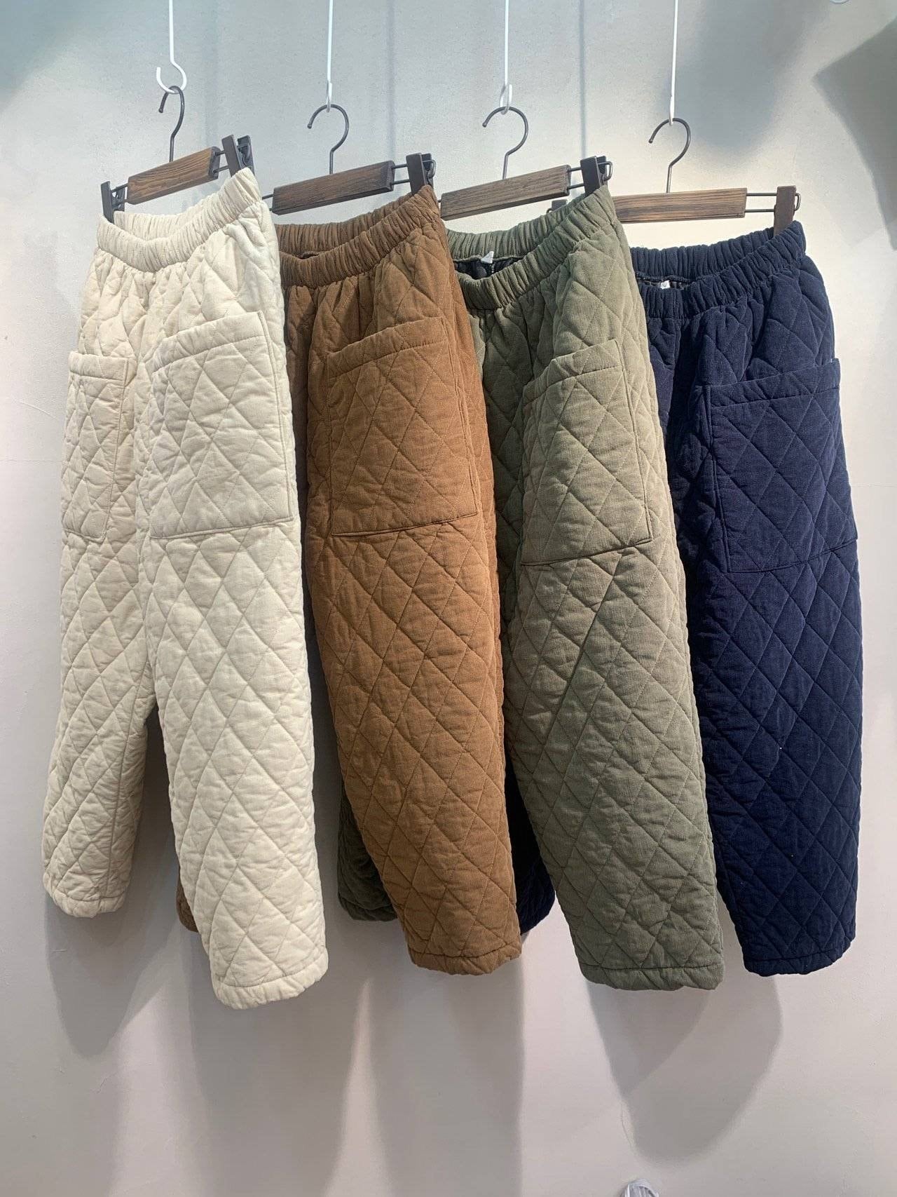 Quilted Thermal Joggers, Padded Winter Trousers, Cozi fit.
