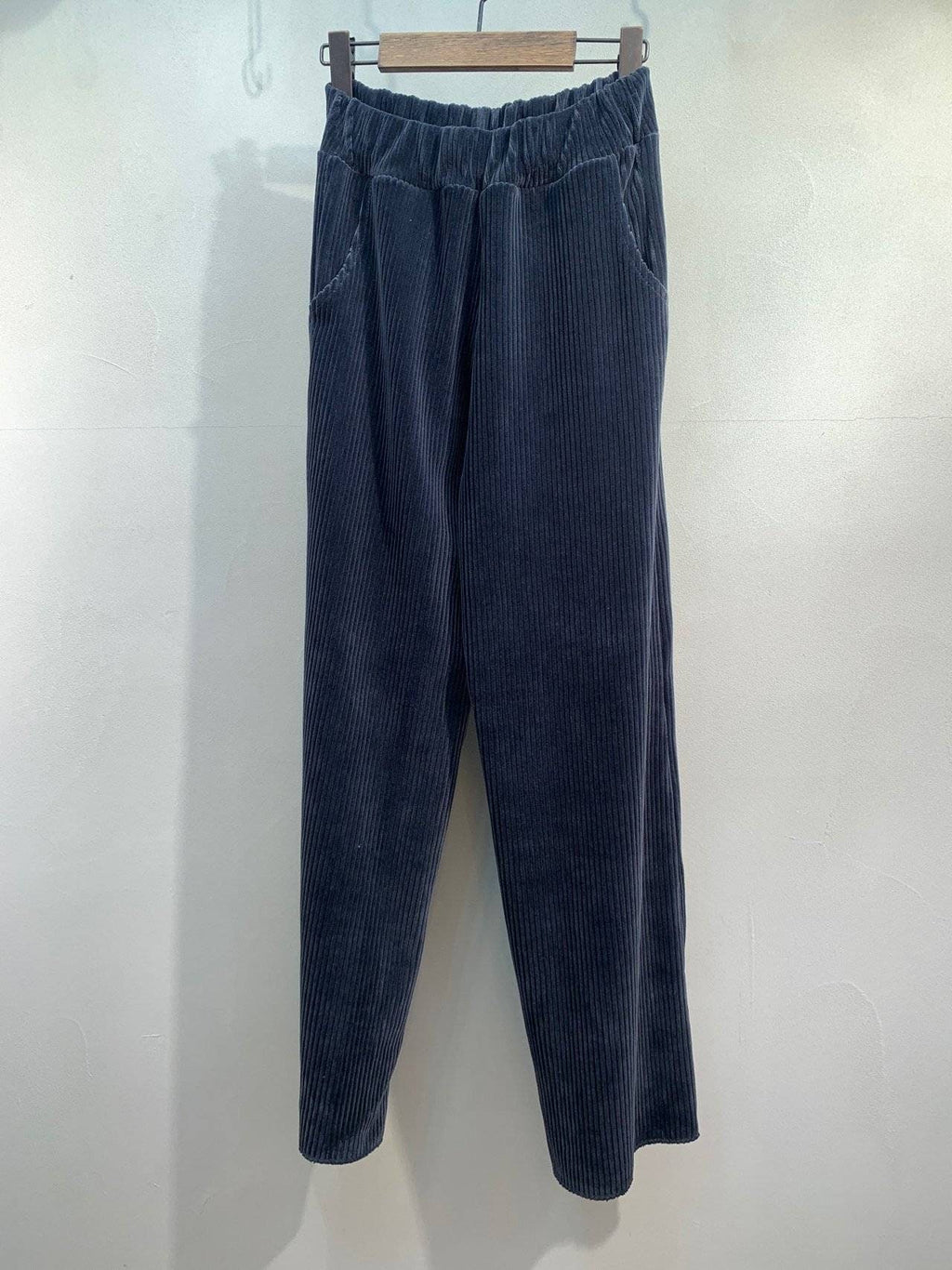 Velour Corduroy Soft Touch High rise Pants with banding waist