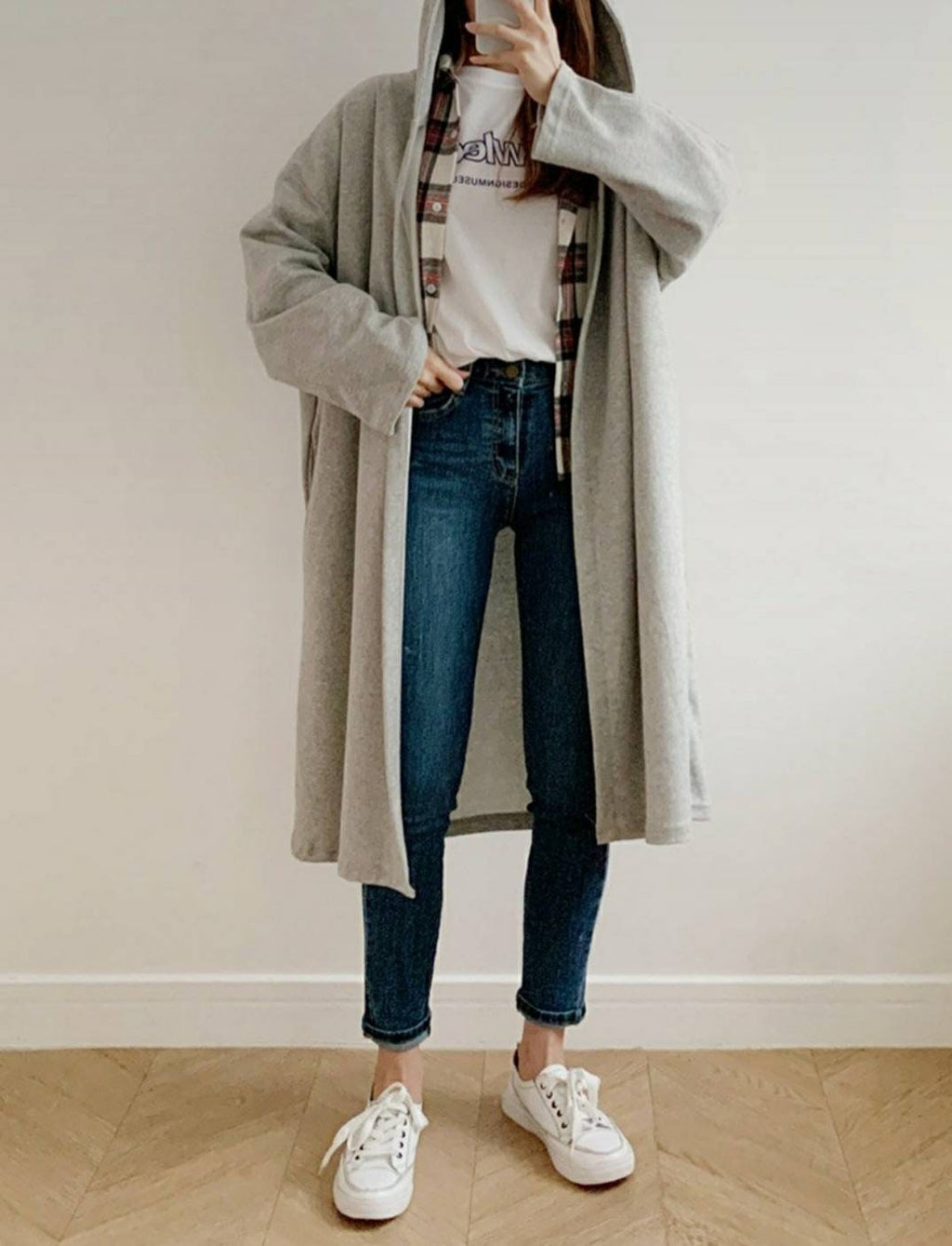 Robinhood Cotton Long Robe Hoodie Long for Spring and Fall