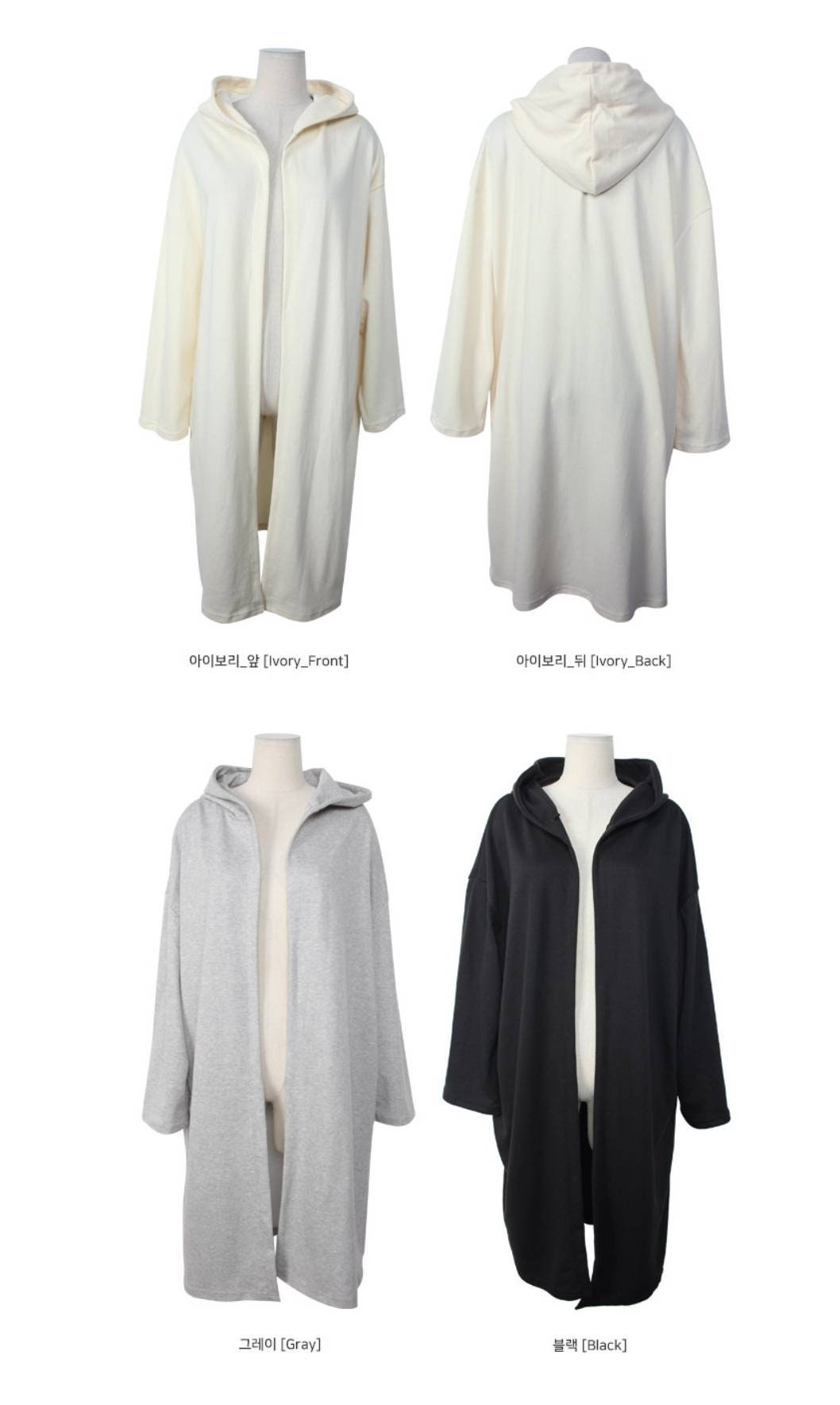 Robinhood Cotton Long Robe Hoodie Long for Spring and Fall