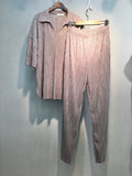 Women’s Pleated Two Pieces Lounge Set, Super light and cool fabric for Summer