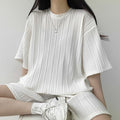 Women’s Pleated Top and Shorts Set for Summer