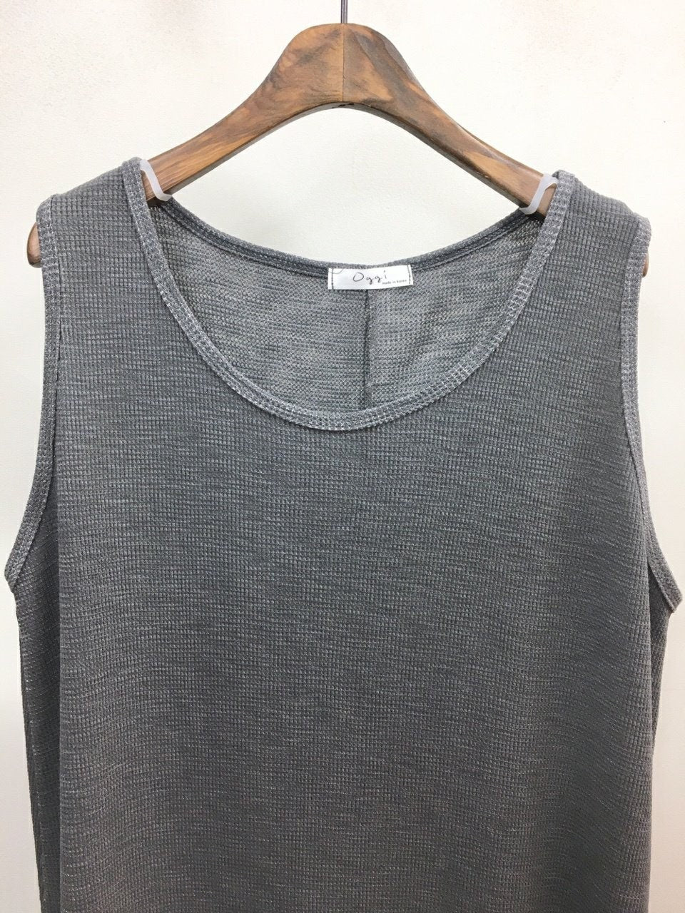 100% Cotton Waffle Knit Sleeveless Dress - Relaxed Fit Midi Tank Dress