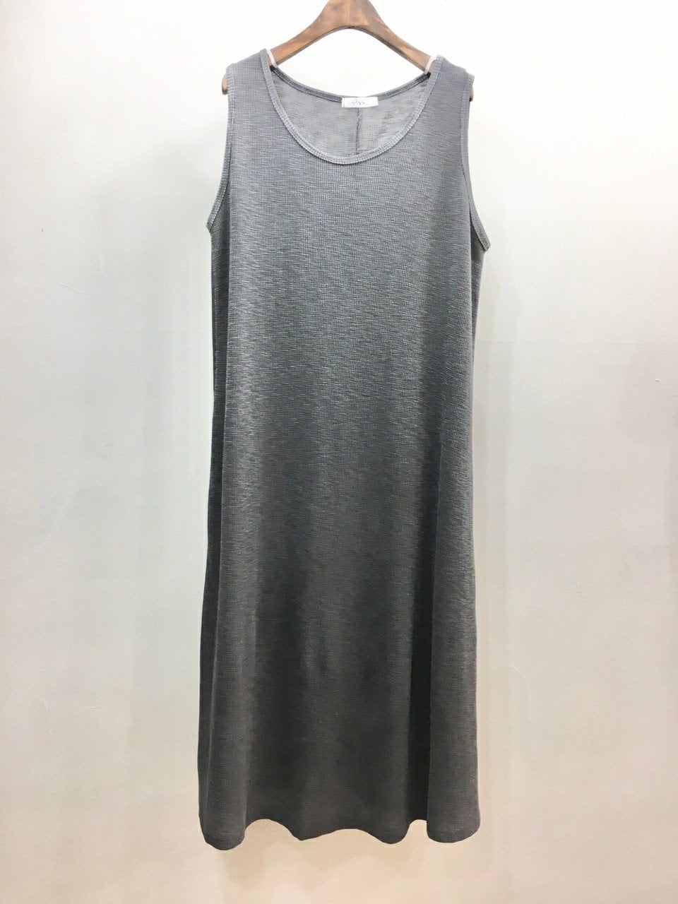 100% Cotton Waffle Knit Sleeveless Dress - Relaxed Fit Midi Tank Dress