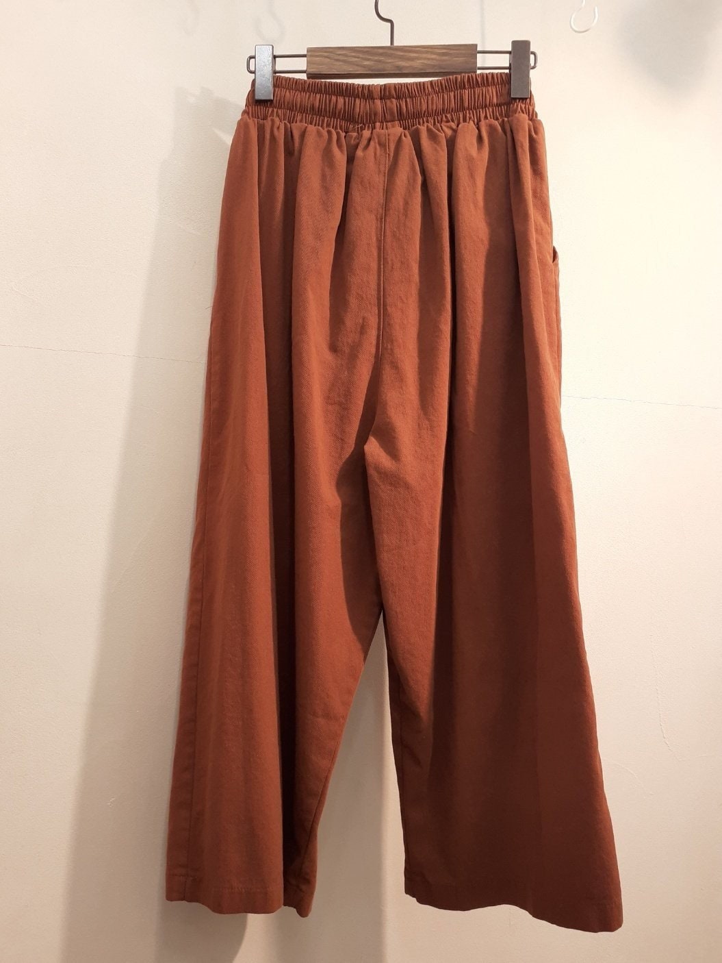 Cotton String Cropped Baggy Pants