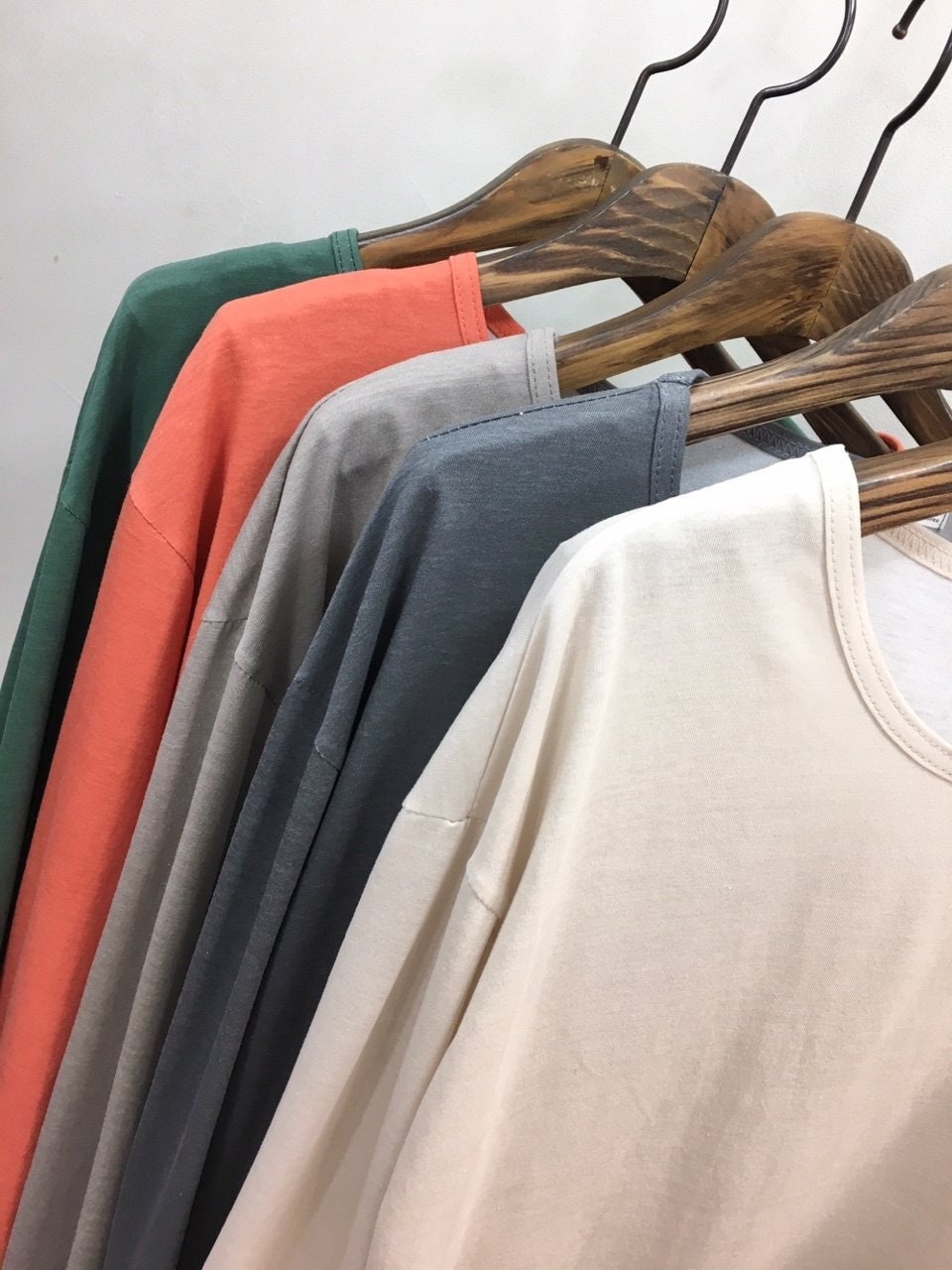 Minimalist Pigment-Dyed Long Sleeve T-Shirt | 100% Cotton Oversized Tee