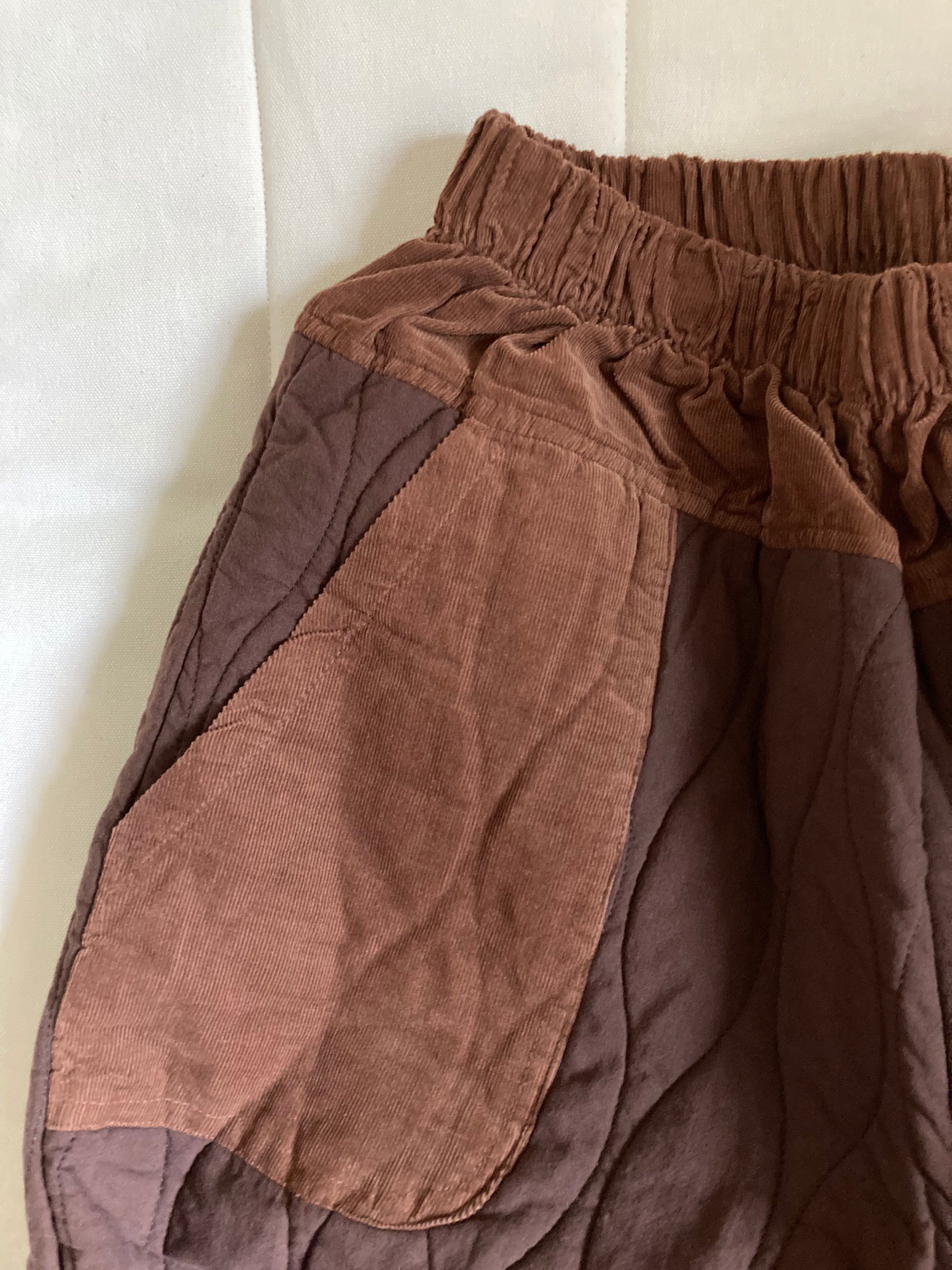 High Rise Quilted Padding Aladdin Pants Baggy Rustic Style Loose fit