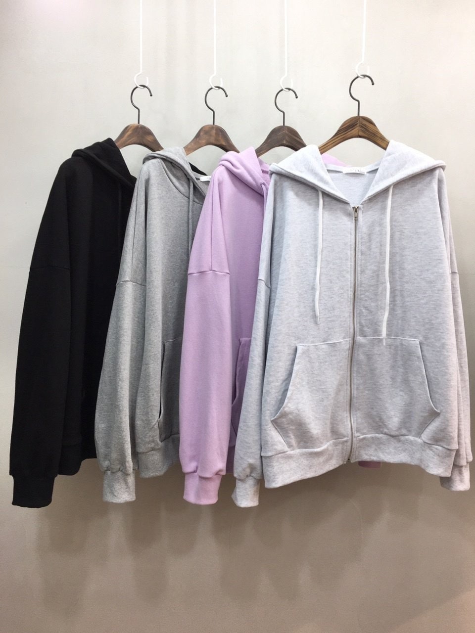 Sweat Cotton Full Zip up Loose Fit Hoodie for SS seasons