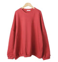 Women’s Loose fit Solid Simple Cotton Sweatshirts for Fall and Spring