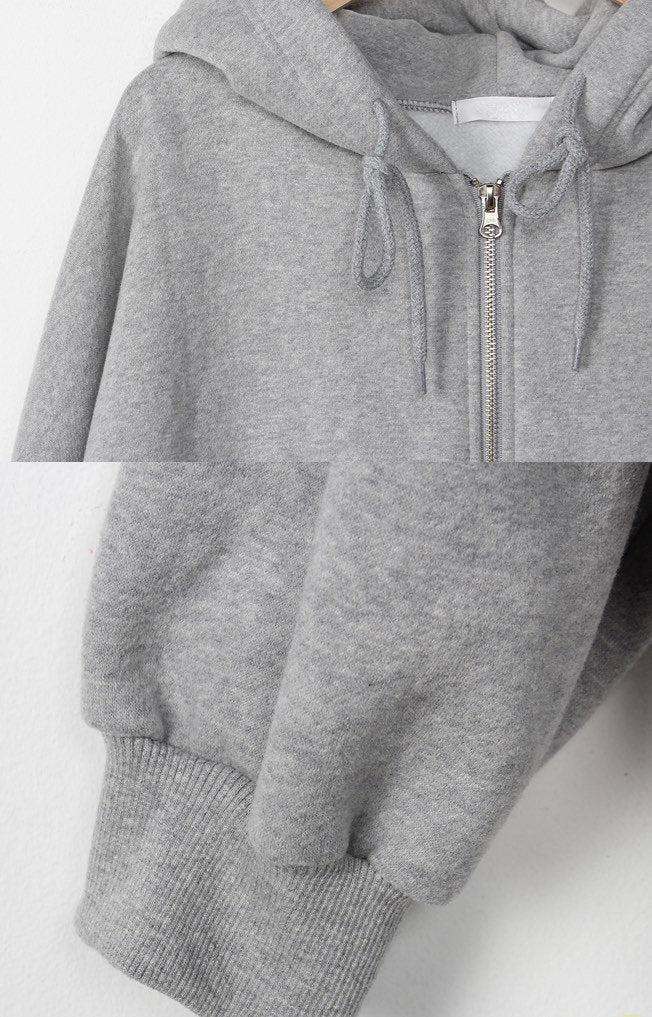 Women’s Overfit Basic Hoodie Full Zipup Fleece Jacket