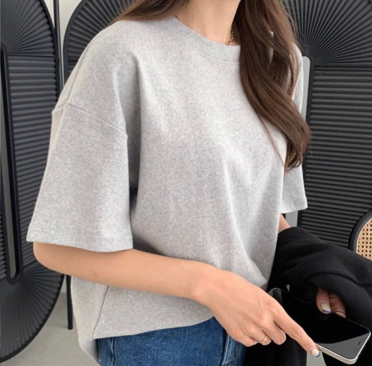 Fleece Cotton Oversized T-Shirts – White, Gray, Black