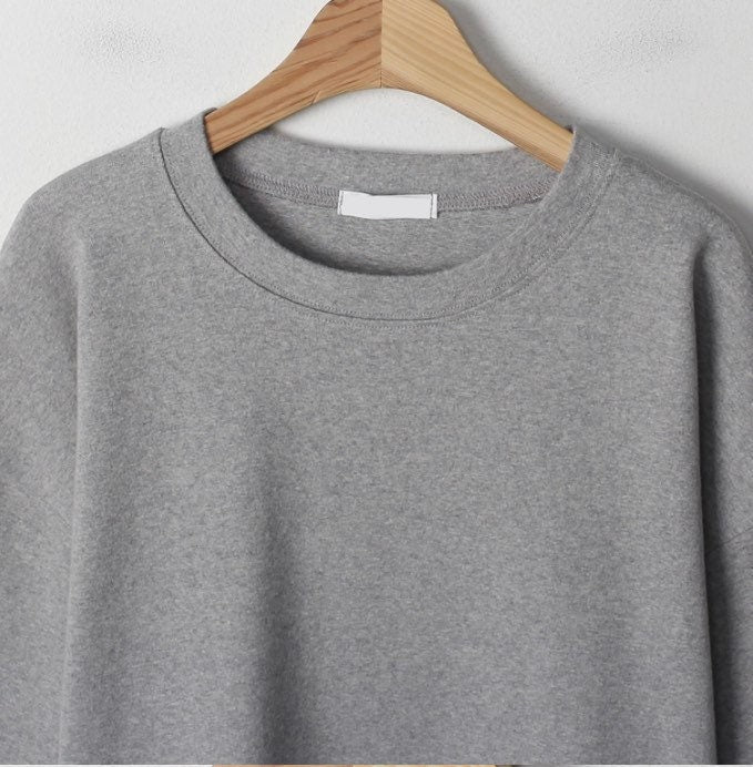 Fleece Cotton Oversized T-Shirts – White, Gray, Black