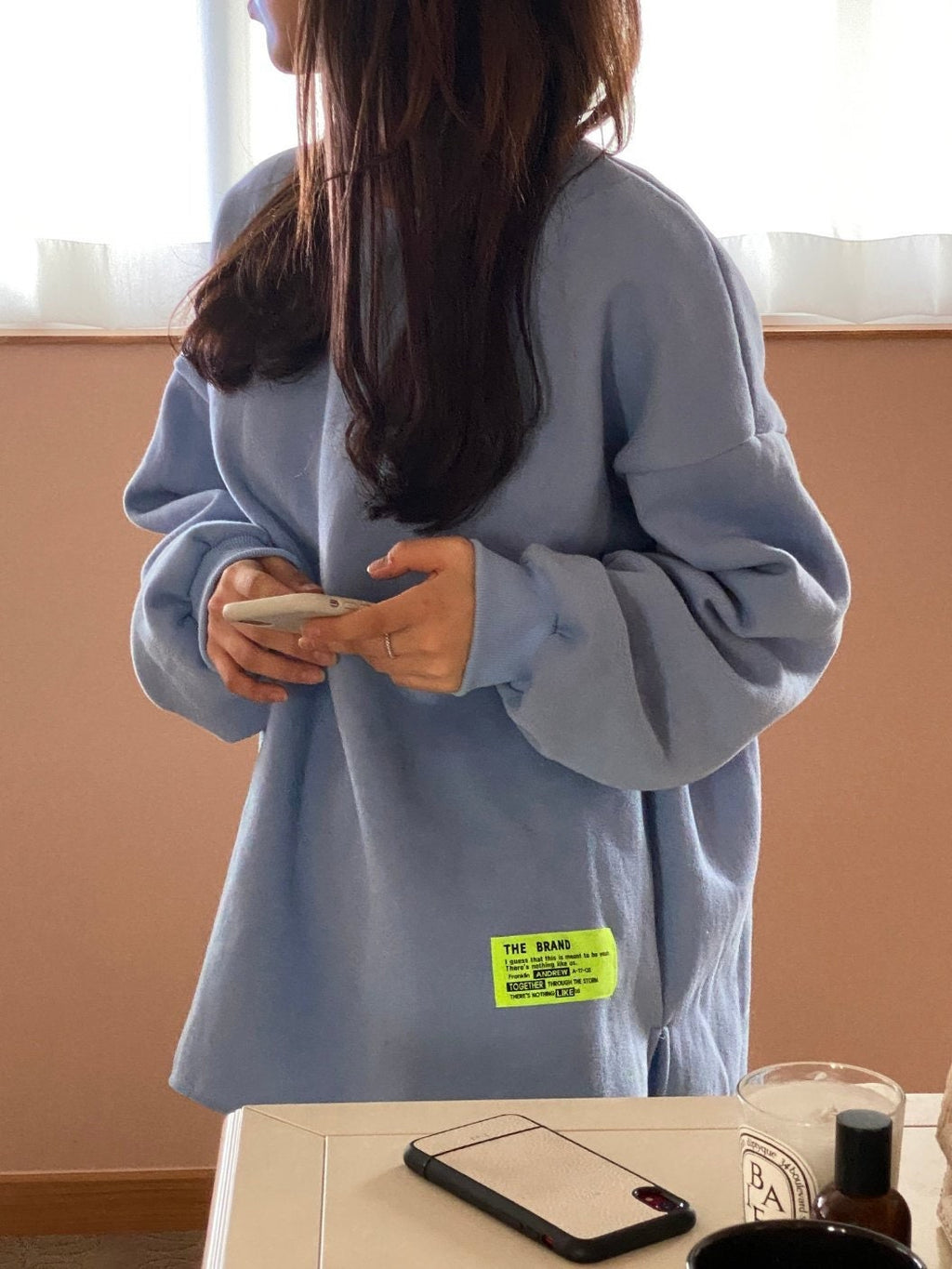 Oversized Fleece Sweatshirt | Thick Cotton Pullover, Korean Made Loungewear