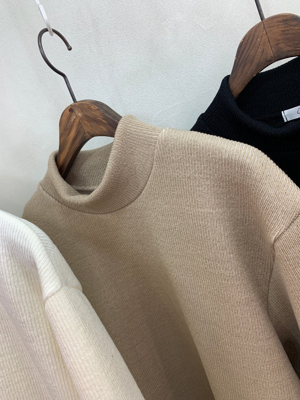 Ribbed Knit Loungewear Set: Mock Neck Top and Tapered Pants; Two Pieces Set