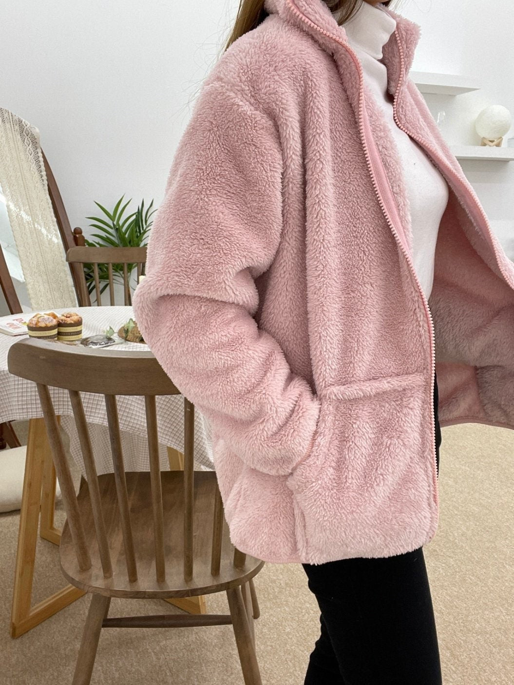 Women’s Light n Soft Fleece Zip up Daily Warm Jacket