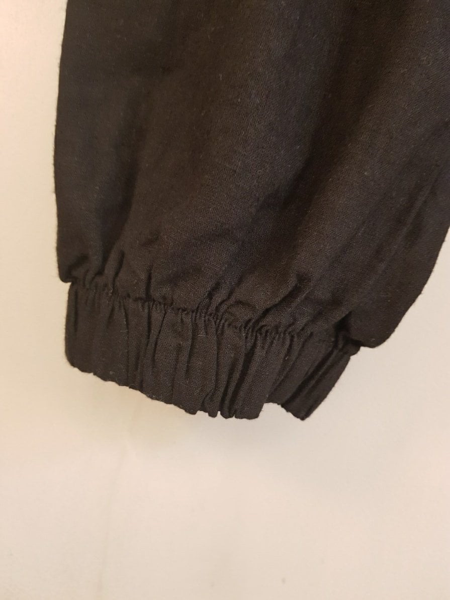 Natural 100% Linen Drop Crotch Jogger - Baggy Yoga Harem Style with Elastic Waist