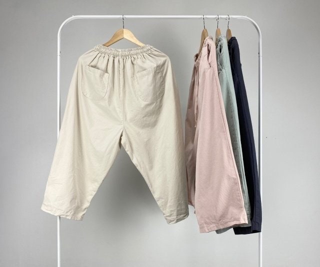 Organic Twill 100% Cotton Wide Legs Baggy Pants