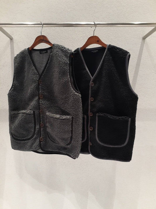 Dumble Fleece Vest: Warm Open Button Fall Winter Outerwear
