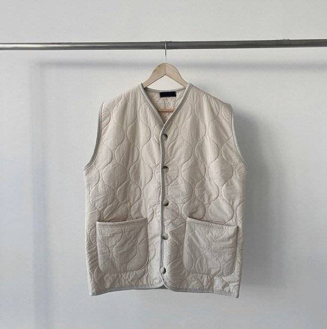 Quilted Dumble Warm Vest with Big Square Pockets for Winter