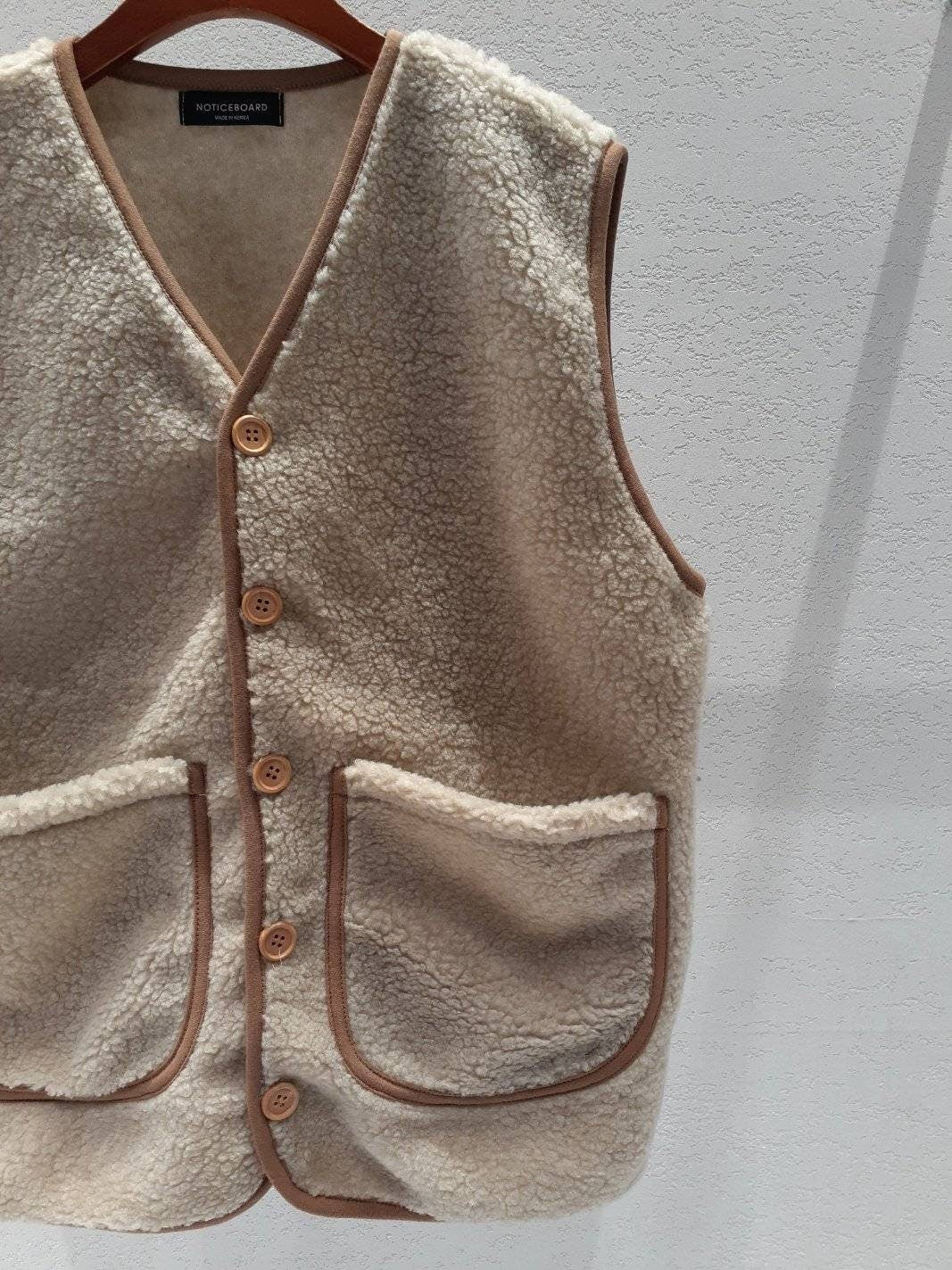 Dumble Fleece Vest: Warm Open Button Fall Winter Outerwear