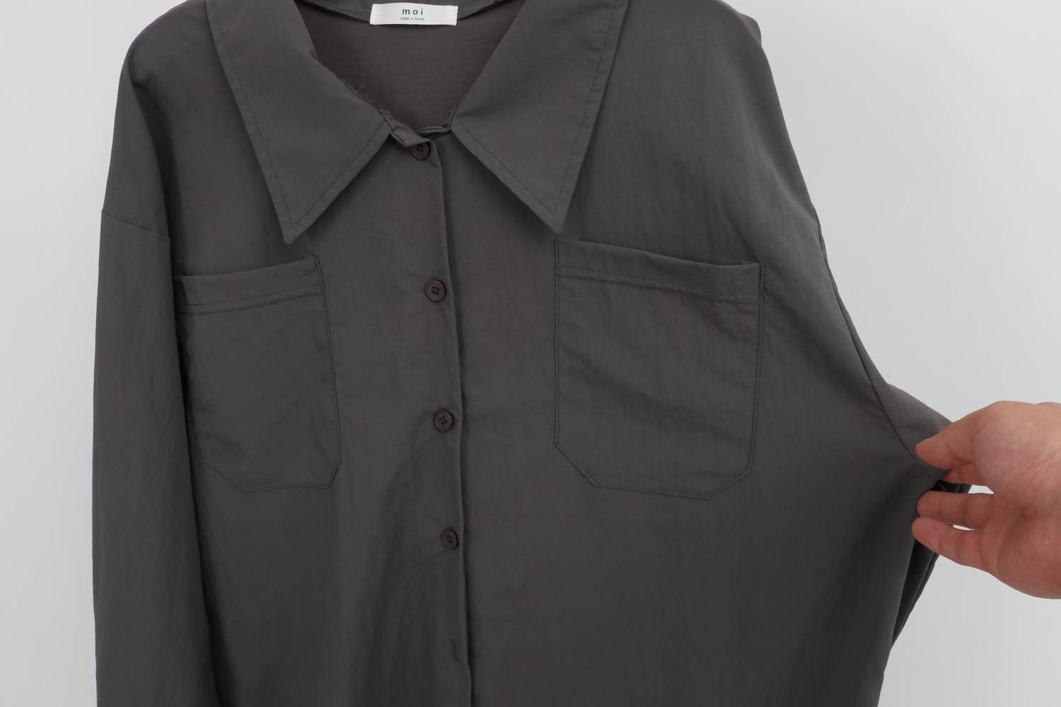 Overfit Button Down Long Shirt Dress Coat – Cotton Blend, Easy Wear