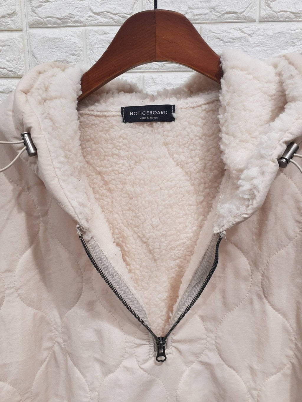 Unisex Dumble Sherpa Hood Quilted Padding Anorak