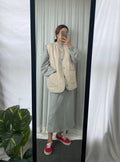 Quilted Dumble Warm Vest with Big Square Pockets for Winter