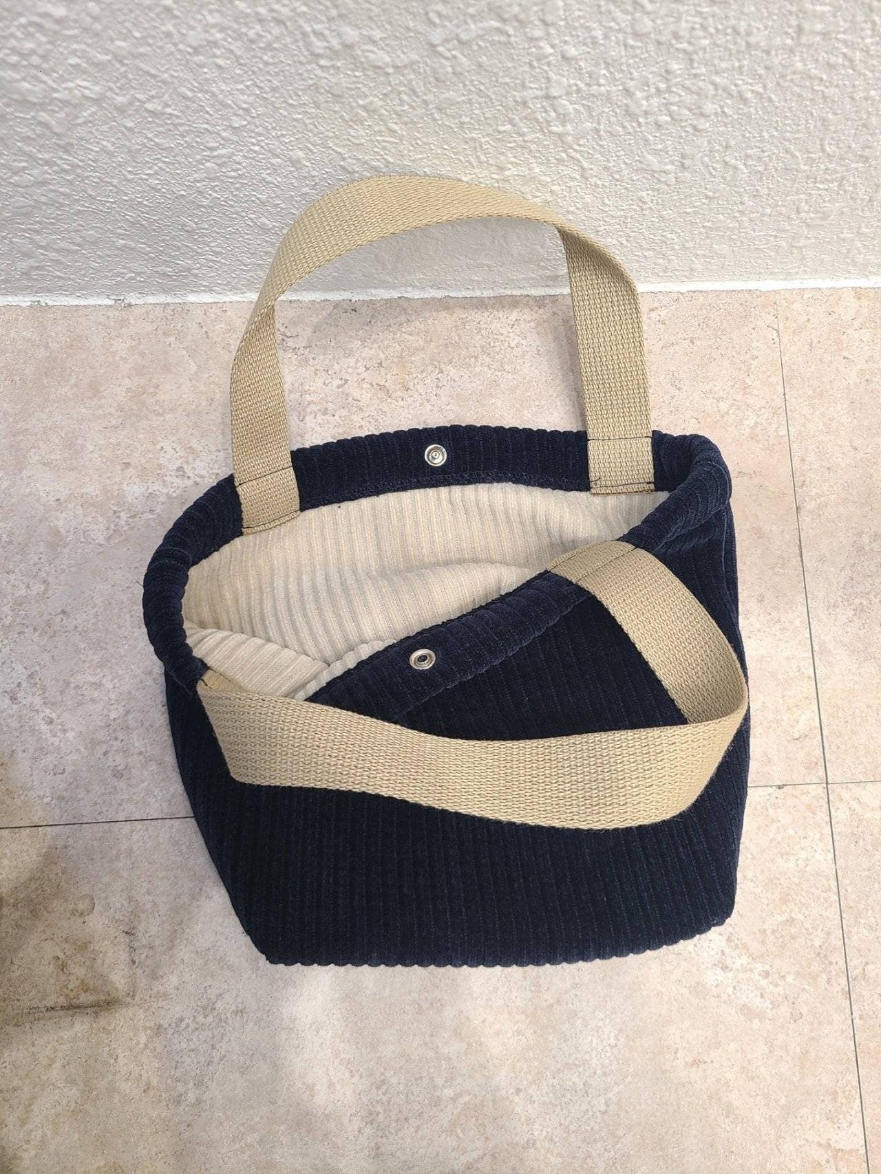 Handmade Soft Bold Thick Cordoroy Handy Tote Bag 2022-2023