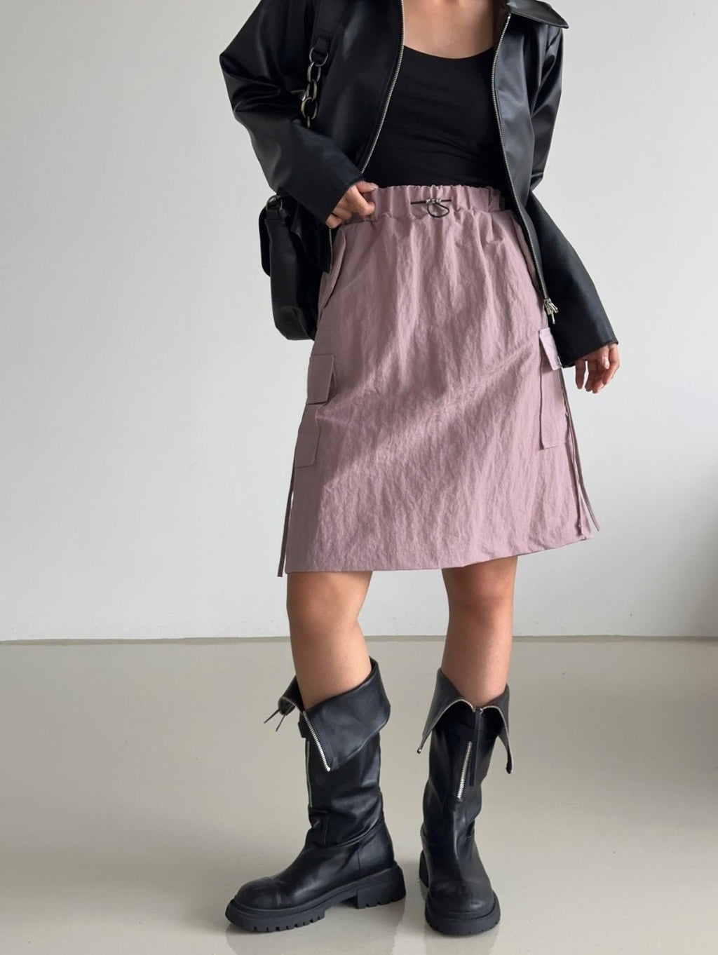 Urban Utility High-Waist Cargo Skirt – Modern Utility & Gorpcore Street Style | Drawstring Fit