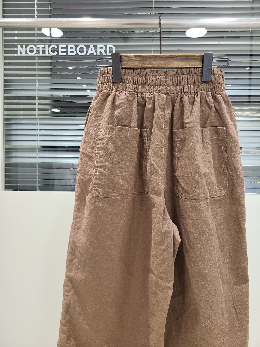 Cotton/Linen Cropped Baggy Wide Leg Pants