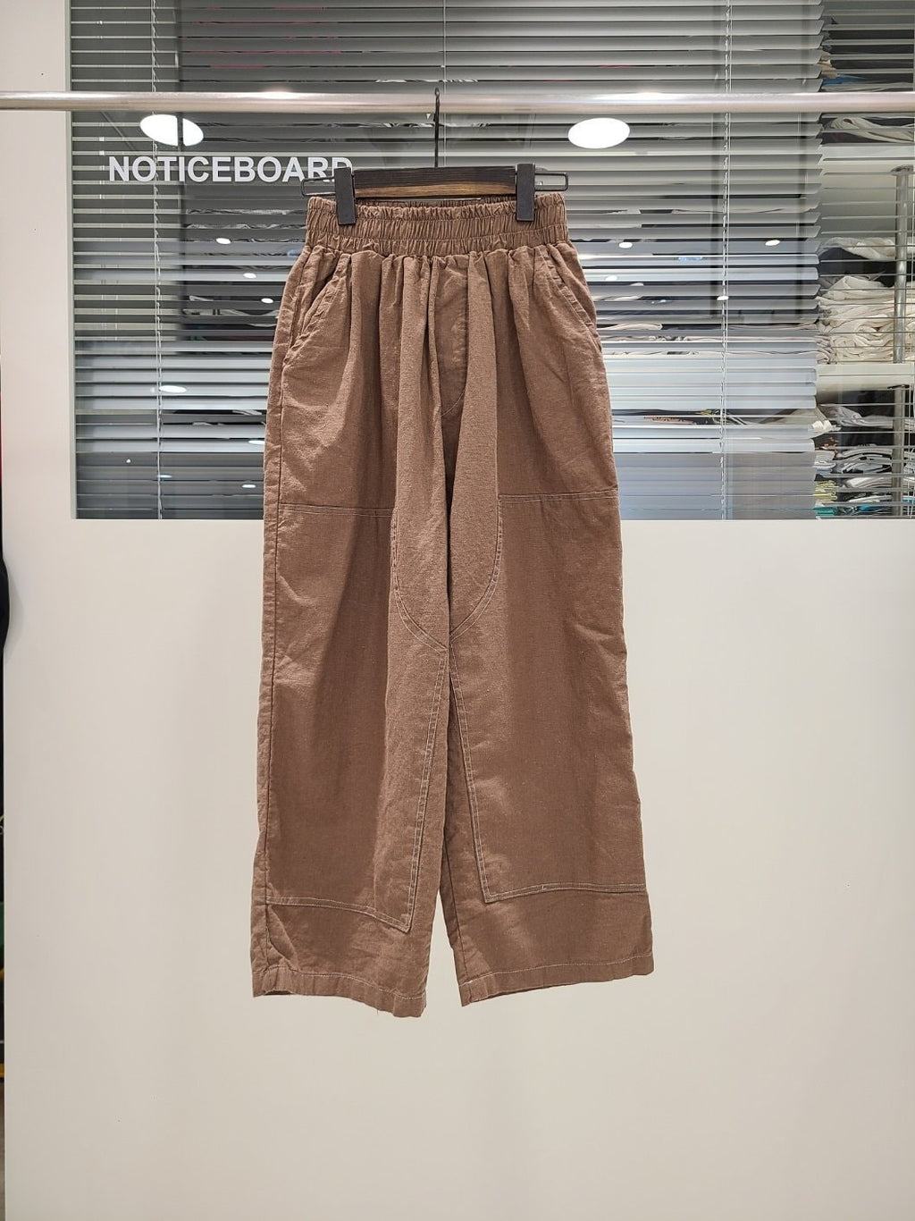 Cotton/Linen Cropped Baggy Wide Leg Pants