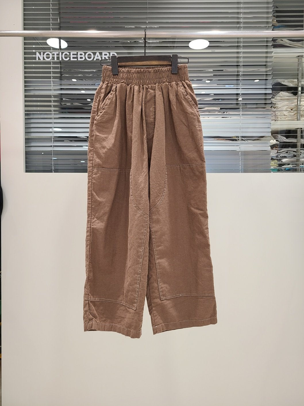 Cotton/Linen Cropped Baggy Wide Leg Pants