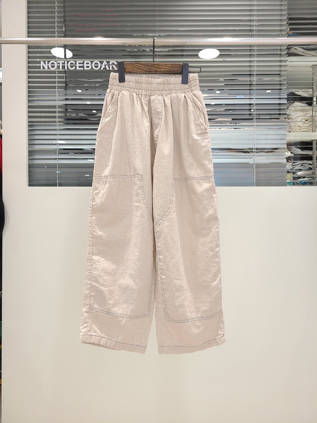 Cotton/Linen Cropped Baggy Wide Leg Pants